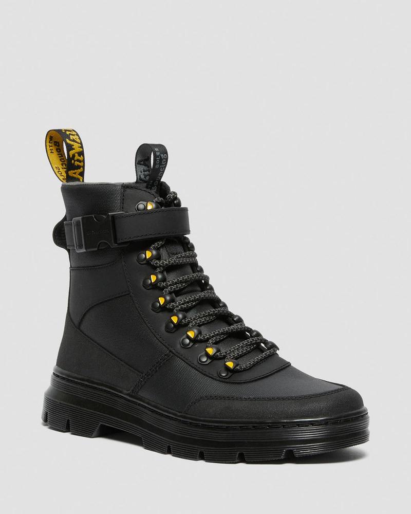 Botas Casuales Dr Martens Combs Tech Coated Lona Hombre Negros | MX 341PJJ